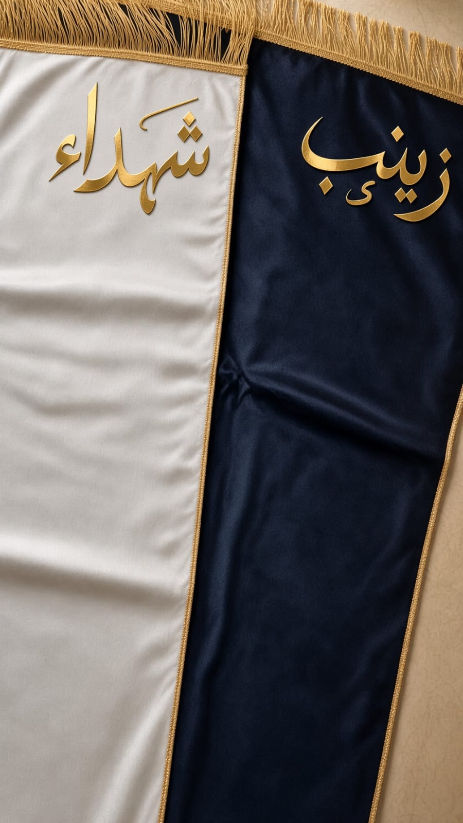 Custom Gold Sheet Name Velvet Padded Prayer Mat (Jae Namaz)